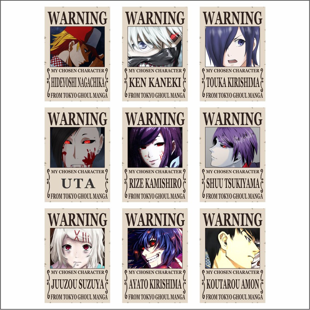 Poster Anime Chainsaw Man &amp; Warning Tokyo Ghoul Terlengkap