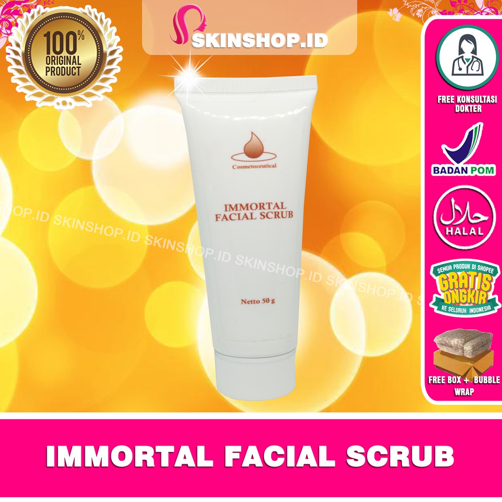 Immortal Facial Scrub 50gr Original / Lulur Wajah BPOM Aman