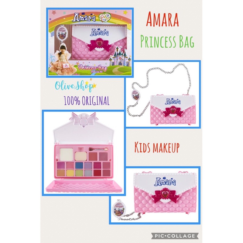 OliveShop ❤️ Amara Makeup Anak Kids Make Up Beauty Bag Princess Bag Magical Heart Make Up Kit