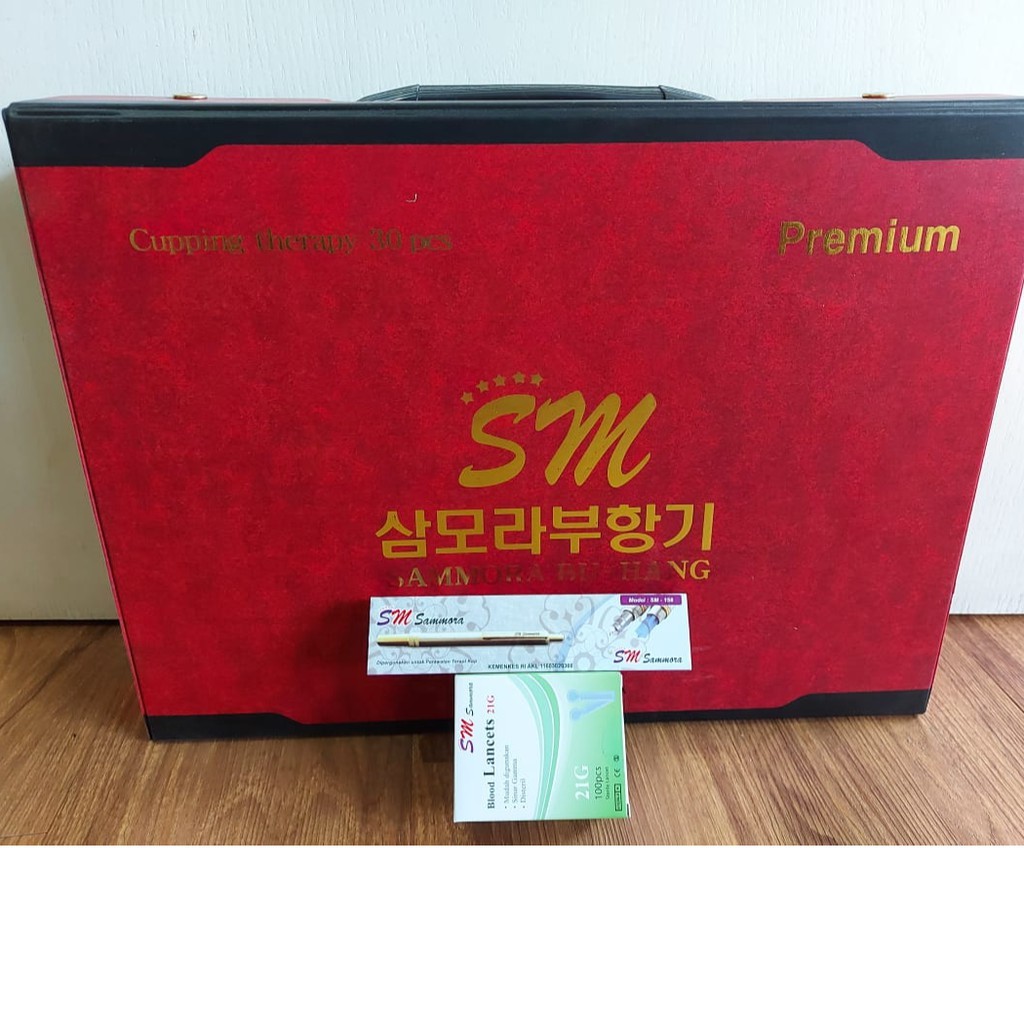 Paket Lengkap Alat Bekam Sammora Premium isi 30 cup + Pen Samora Silver + Jarum Sammora Korea