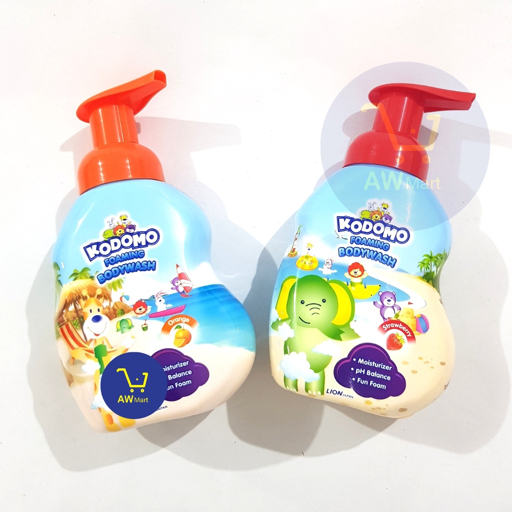 KODOMO FOAMING BODY WASH BOTOL PUMP 250 ML - KODOMO - MOISTURIZER, PH BALANCE, FUN FOAM - STRAWBERRY &amp; ORANGE