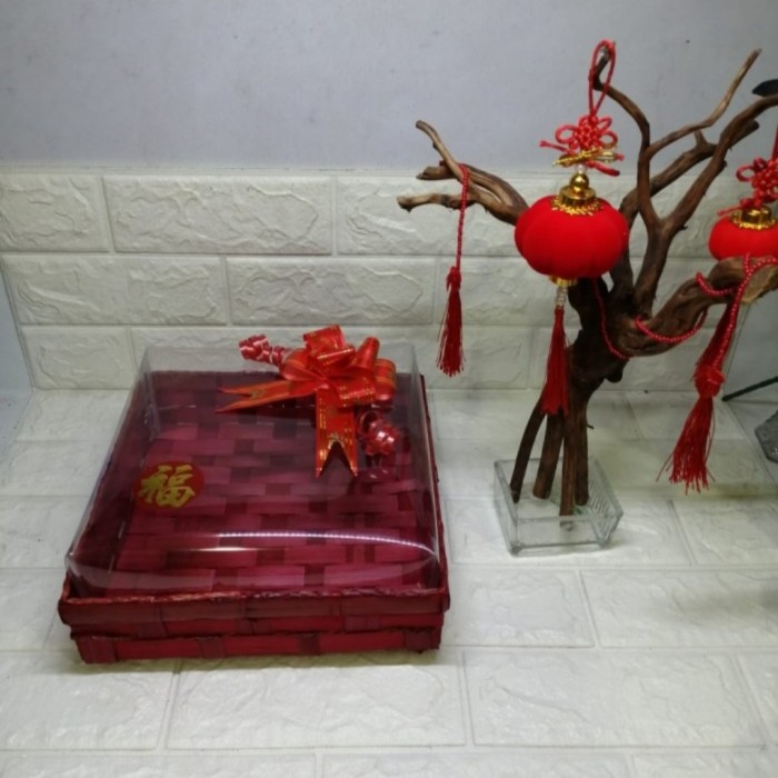 

Keranjang Estetik Merah Imlek + Pita & Sticker