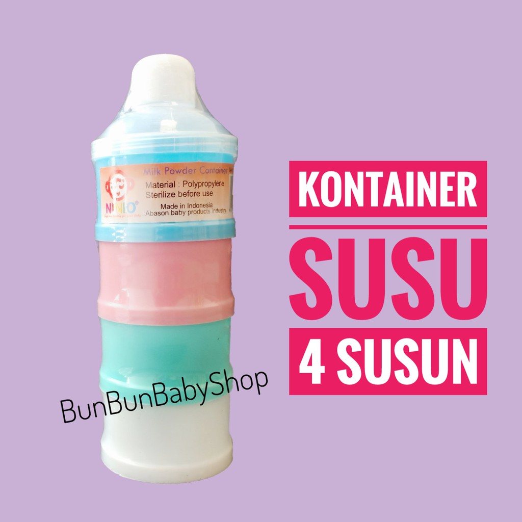 [4 SUSUN] Tempat Susu NINIO Wadah Kontainer Bubuk Perlengkapan Bayi New Born Container Milk Baby