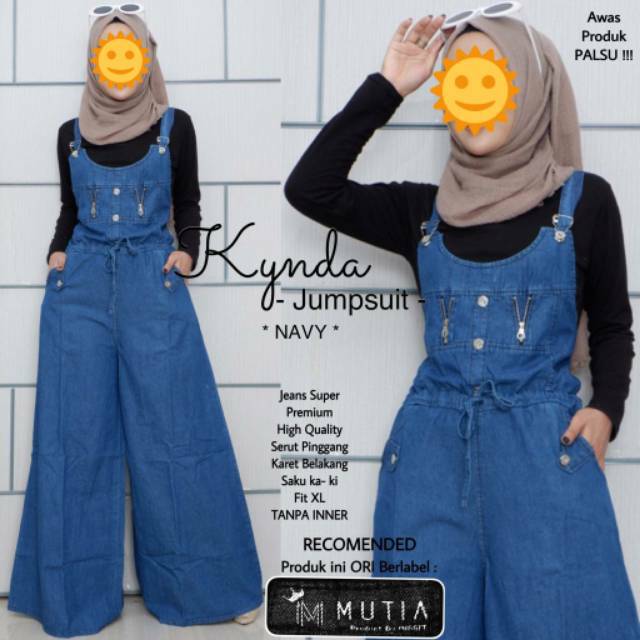 Promo Jumpsuit Jeans Panjang Jumbo Terbaru Mayung Outer Celana Kodok Wanita Remaja Fashion Muslim