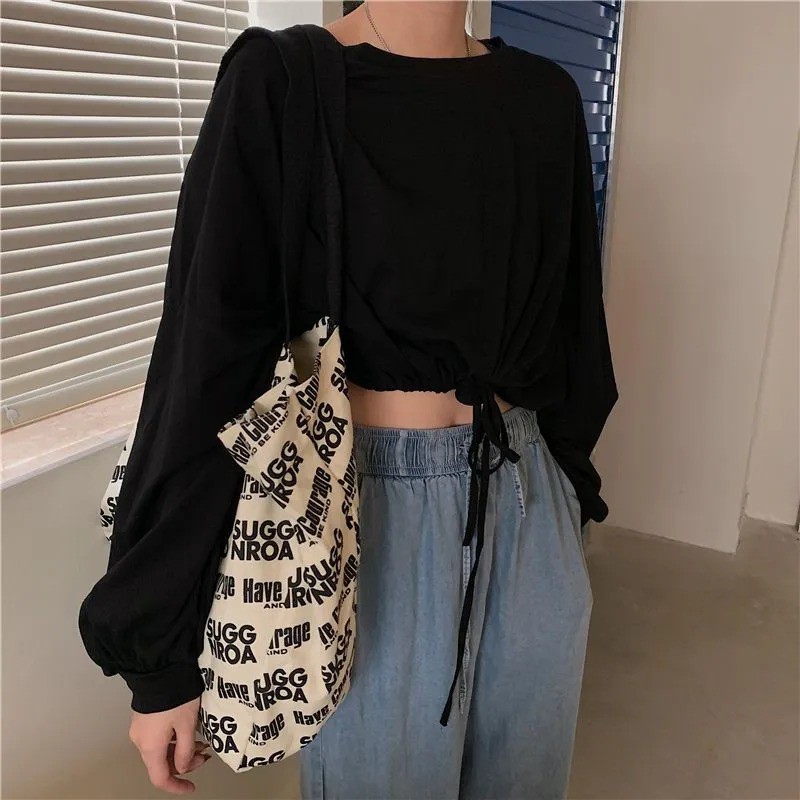 [CLEARANCE] Korean Sweater Oversize Batwing Atasan Crop Sweater 1246 (S/M/L)