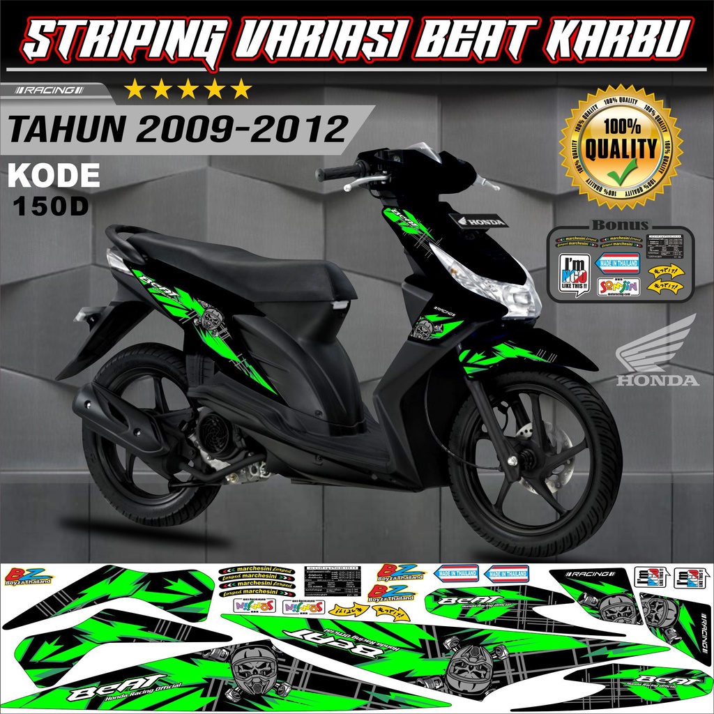 Striping Beat Karbu Stiker Lis Motor Beat kode 150