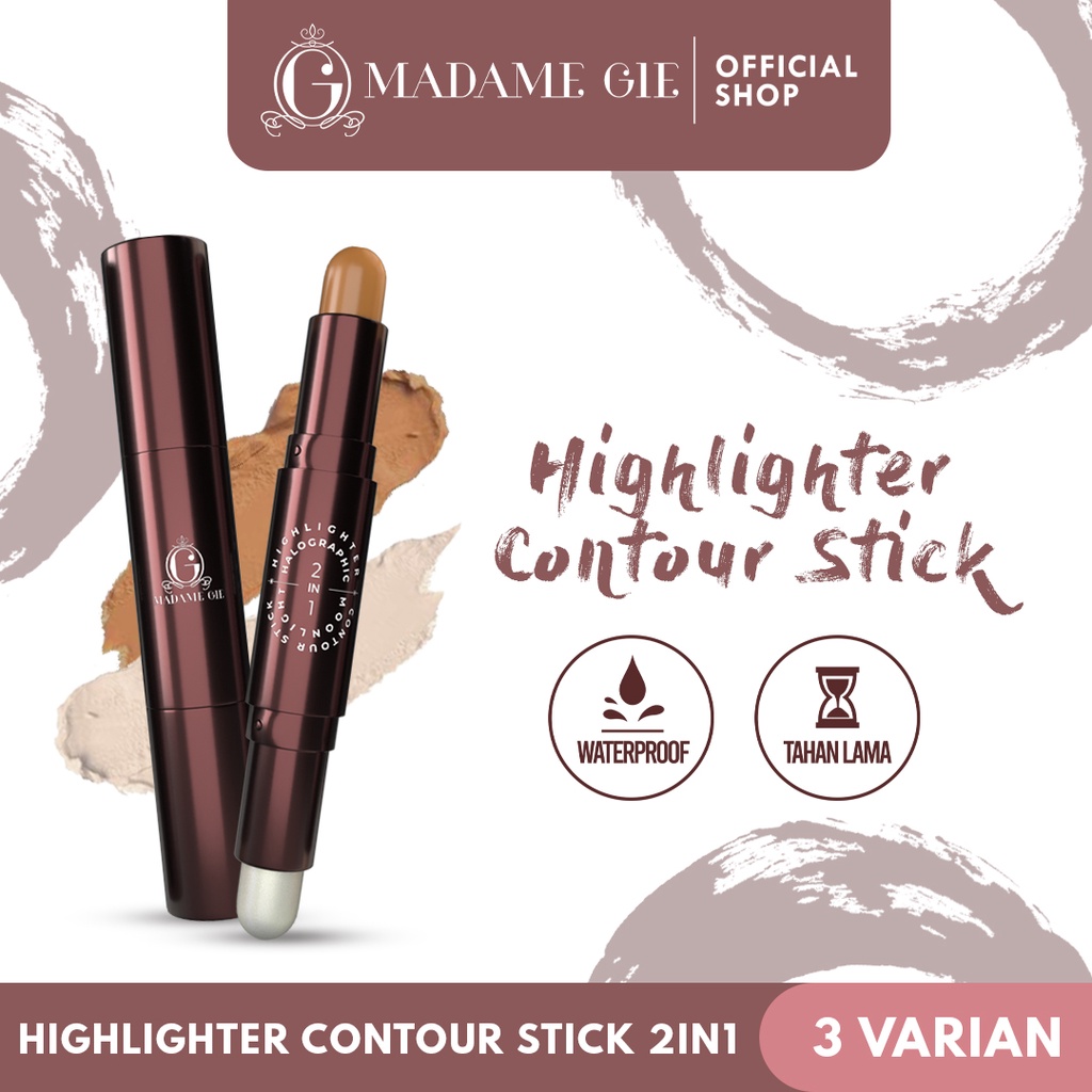 MADAME GIE HALOGRAPHIC - 2 IN 1 highlighter dan countour stick kosmetik