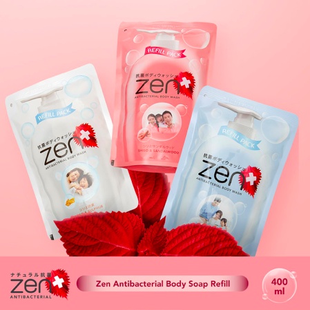 Zen Antibacterial Sabun Cair Shiso Refill 400ml / 900ml | Body Wash / Cleanser