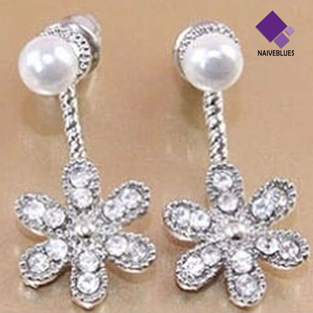 Anting Mutiara Berlian Imitasi Bahan Alloy Anti Karat Untuk Wanita