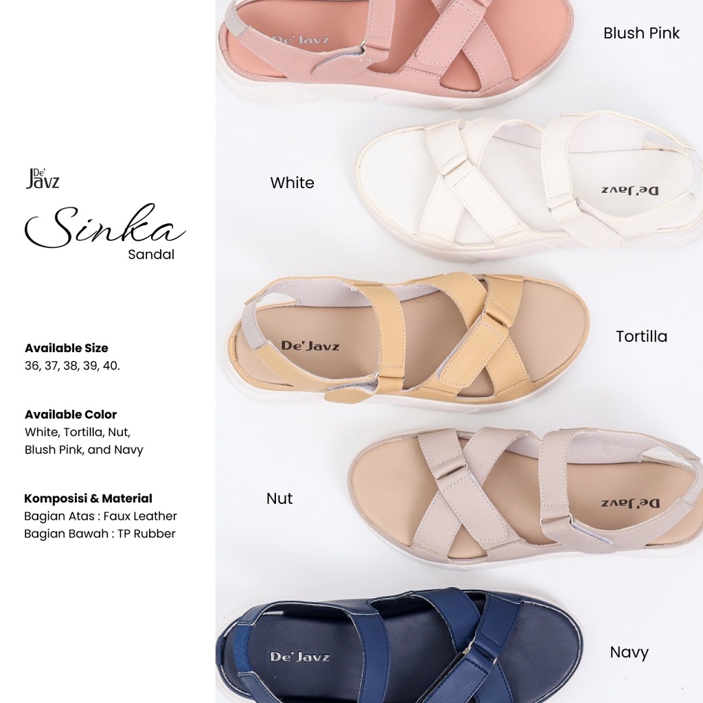 Sinka Sandal De'Javz || Sandal Lebaran || Sandal Gunung Wanita || Flat Shoes || Sepatu Wanita
