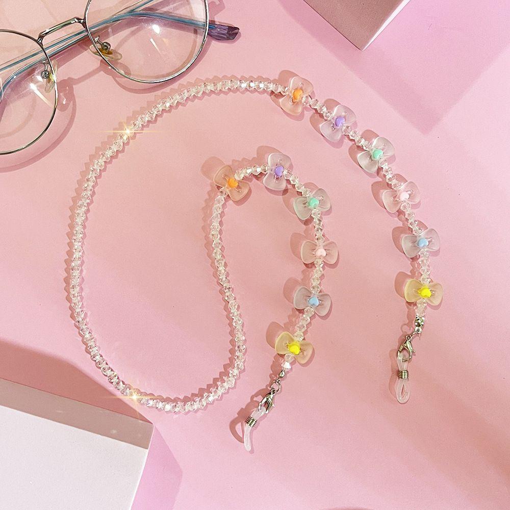 R-flower Glasses Chain Kacamata Baca Vintage Bentuk Hati Perlindungantali Ikatan Simpul Mata Memakai Aksesoris