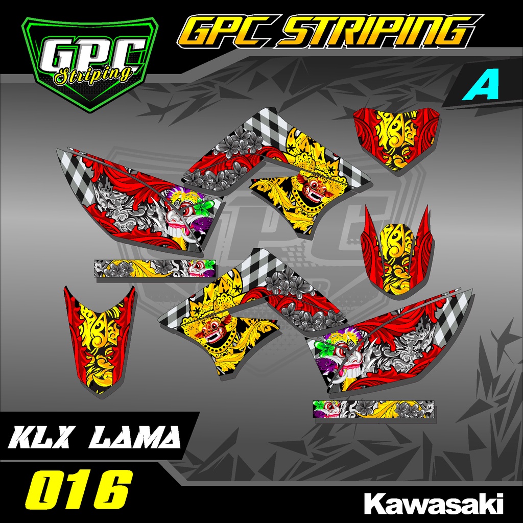 Sticker Stiker Striping Lis Variasi KLX 150 S / L Lama Desain Barong GPC 016