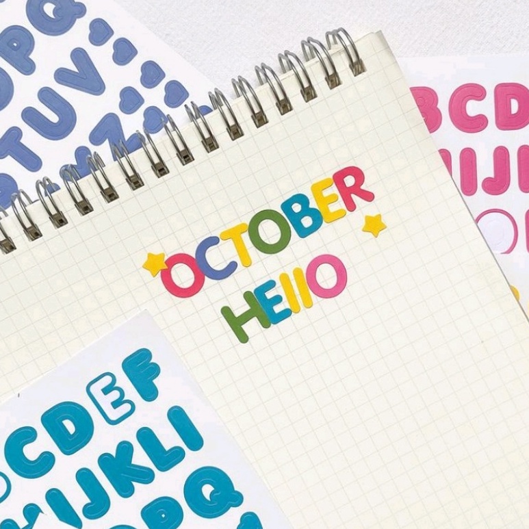 

Stiker Huruf Aesthetic Cute Stiker alfabet Lucu Deco Korea Diary Planner DIY Scrapbook Album