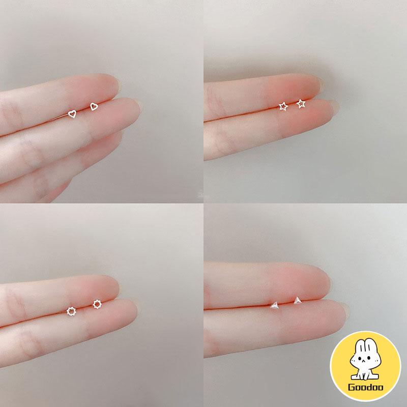 Mini S925 Cinta Bintang Anting Sederhana Fashion Anting-Anting Perhiasan Wanita Anting -Doo