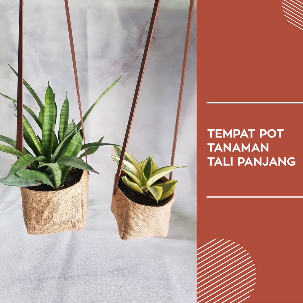 Tempat Pot Tali Panjang | Keranjang Kain Goni | Cover Pot Tanaman Hampers | Keranjang Anyaman