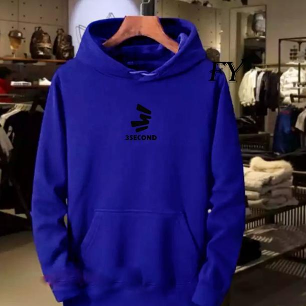 GE.2596– 3SECOND SWEATER HOODIE PRIA PRINT HITAM PREMIUM #1 Hoodie Murah Pria Berkualitas