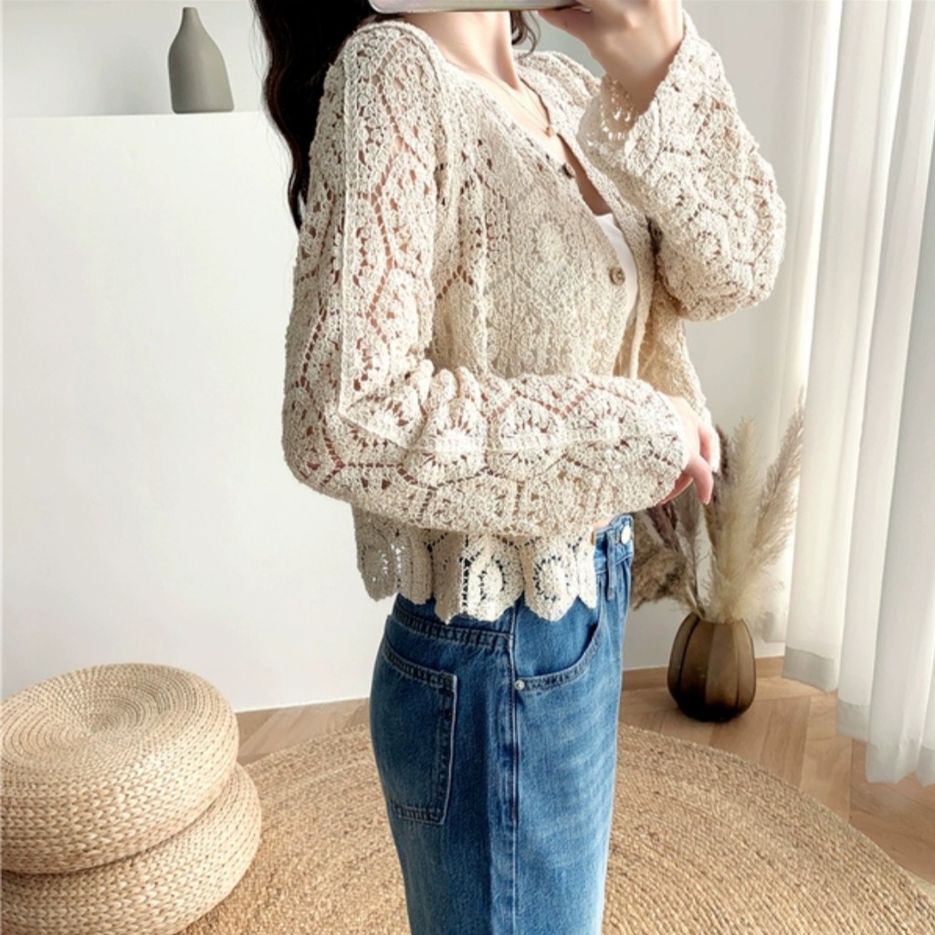 Hexagon Crochet Cardigan 39110 3M-2