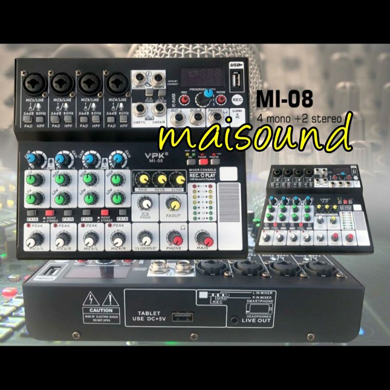 MIXER AUDIO VPK MI 08 SOUNDCARD VPK MI08 ORIGINAL LIVE CONSOLE ORI