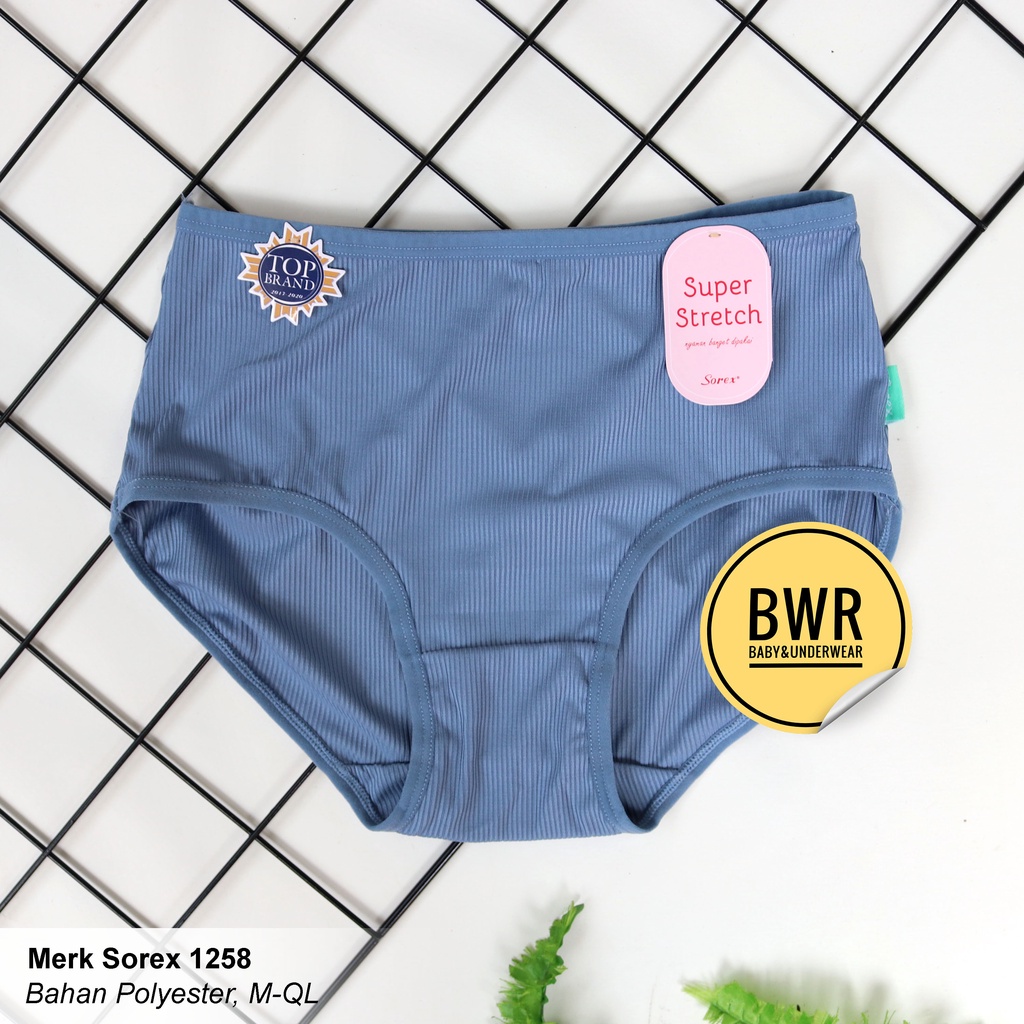 CD SOREX 1258 | Celana Dalam Wanita Salur Timbul karet kecil [VI W8/Z8] Superstretch