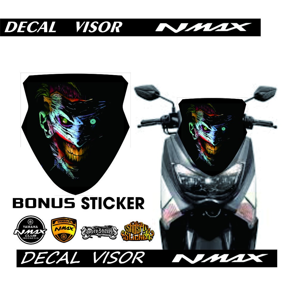 VISOR MOTOR NMAX OLD CUSTOM PRINT STIKER DECAL NMAX VISOR STANDAR VARIASI