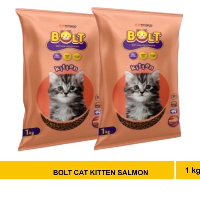 Makanan Kucing Bolt kitten Salmon kemasan 1kg