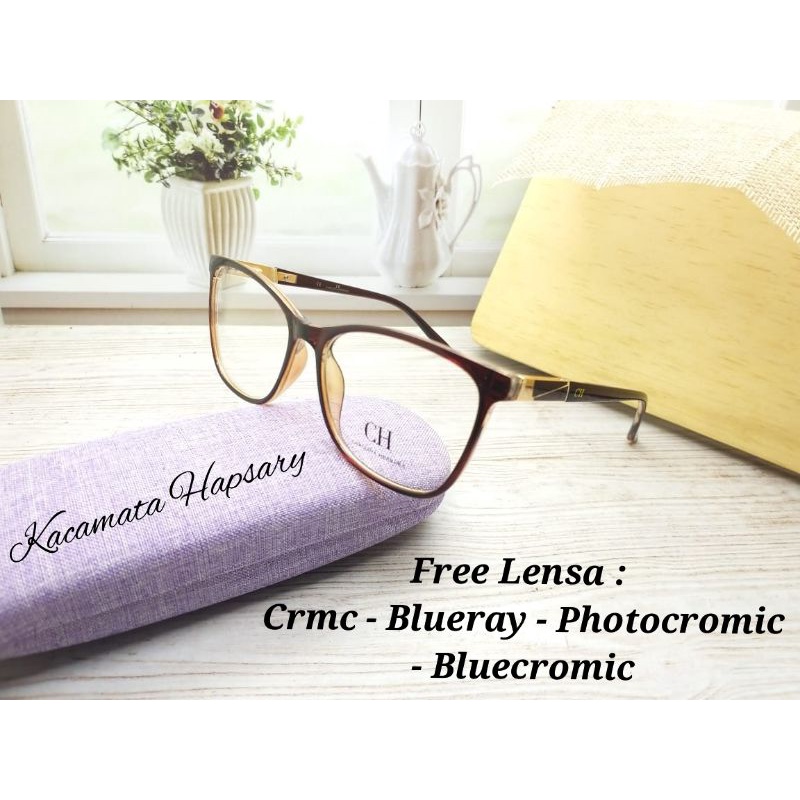 FRAME KACAMATA ANTI RADIASI WANITA HF07 GRATIS LENSA BLUERAY / PHOTOCROMIC / BLUECROMIC