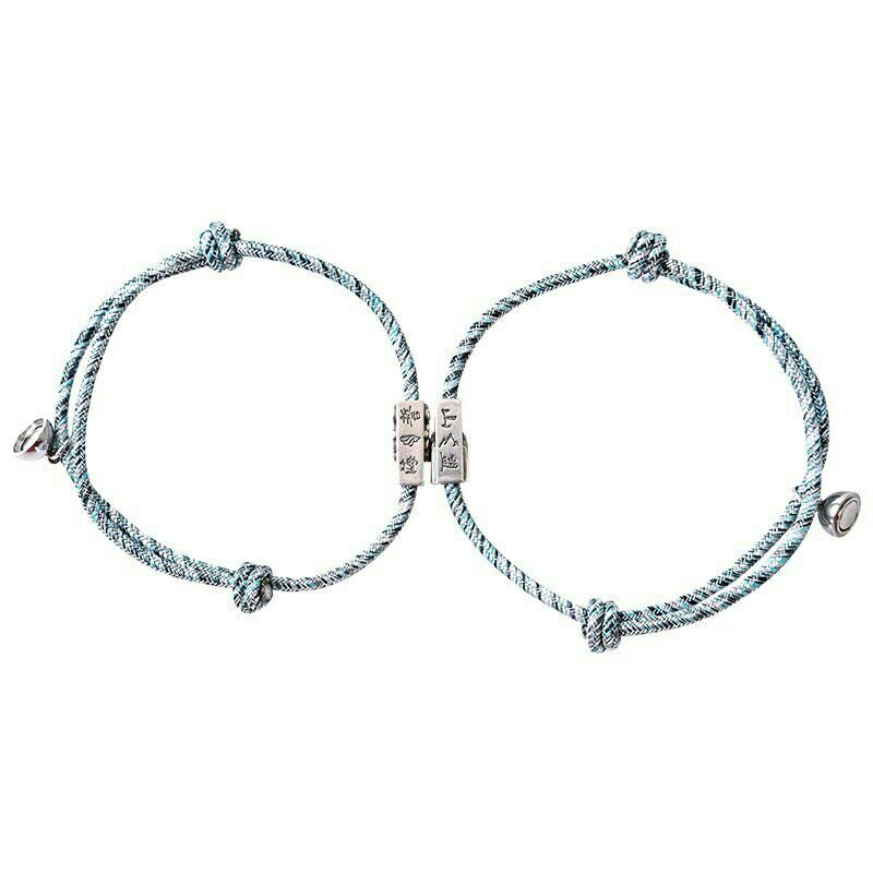 2 pcs Gelang Magnet Couple Infinity Bracelet