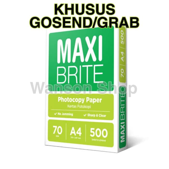 

Terlaris KERTAS HVS MAXI BRITE A4 70 GR GOJEK / GRAB ONLY Keren