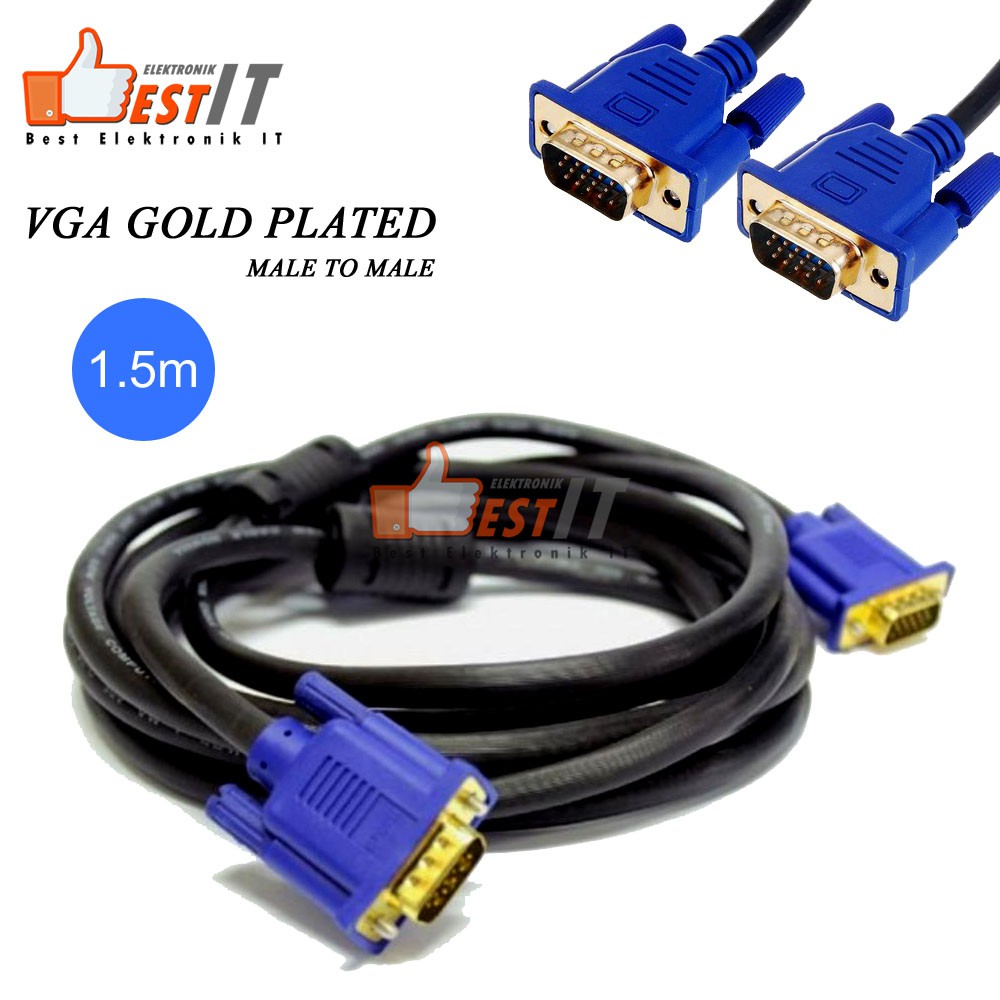Kabel VGA Panjang 1,5 meter Gold Plated