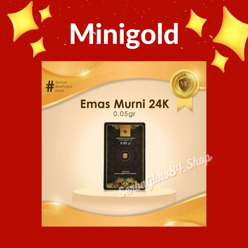 EMAS KECIL MINIGOLD LOGAM MULIA 24 KARAT 0,05 GRAM TERMURAH