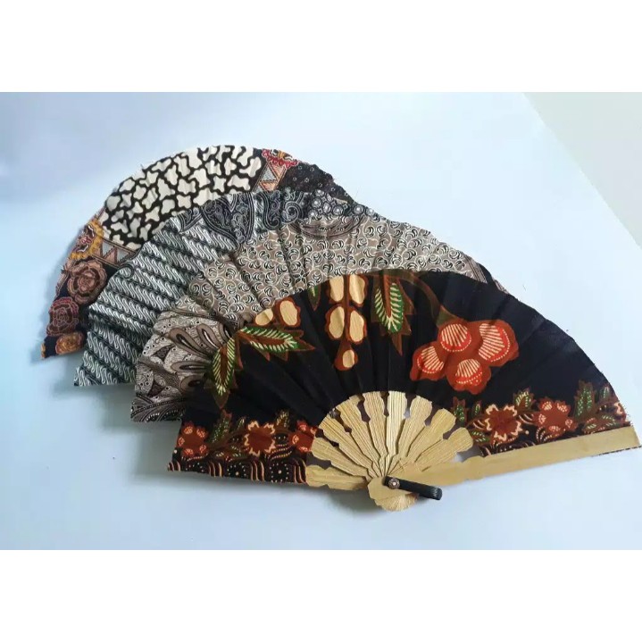 PROMO TERMURAH SOUVENIR PERNIKAHAN KIPAS BATIK JARI-JARI 10, || SOUVENIR PERNIKAHAN KIPAS BATIK