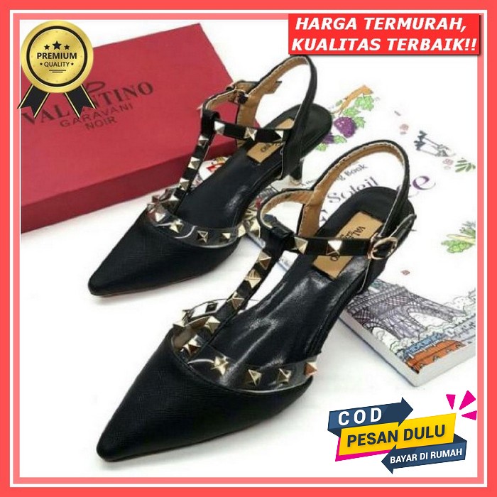 Sandal Heels Suade Bludru Wanita Kekinian Terbaru Hak Jinjit Kondangan Ibu Ibu Andin Ikatan Cinta Se