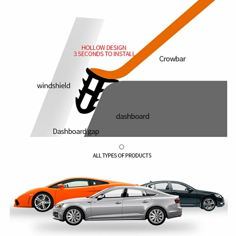 Karet T Dashboard Sealing Strip Peredam Kedap Suara Mesin Panjang 1.6M 1,6 Meter