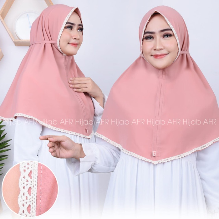 Hijab Jilbab Bergo Maryam Renda Atas Bawah