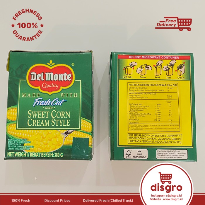

Krim- Del Monte Sweet Corn Cream Style 380 Gr Cream Style Corn Jagung Manis -Krim.