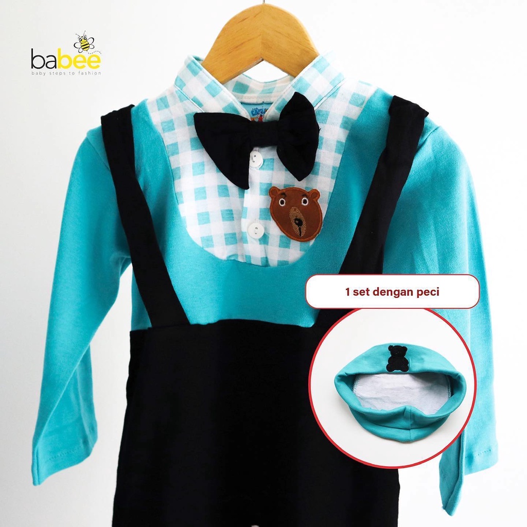 TRUCK TUXEDO / KOKO BEAR BEARD Jumper Bayi Baju Anak Laki-laki Fashion Cowok Peci Topi Pergi Jalan Terlaris Murah Babeebabyshop