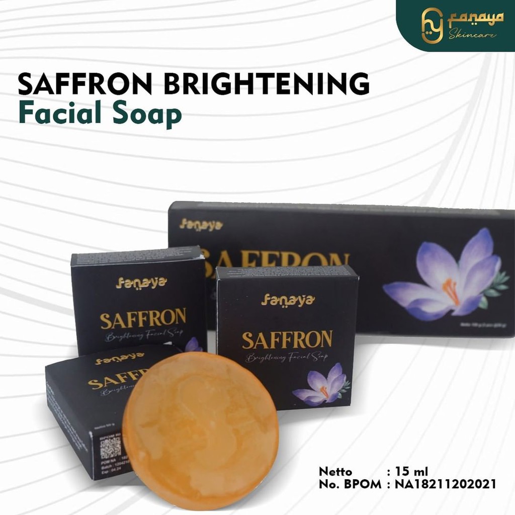Saffron Brightening Facial Soap - Facial Soap - Sabun Wajah - Safron - Pemutih - Fanaya Skincare