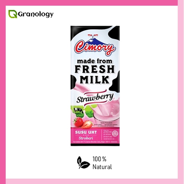 Cimory Susu UHT / Fresh Milk 250 ml - Strawberry