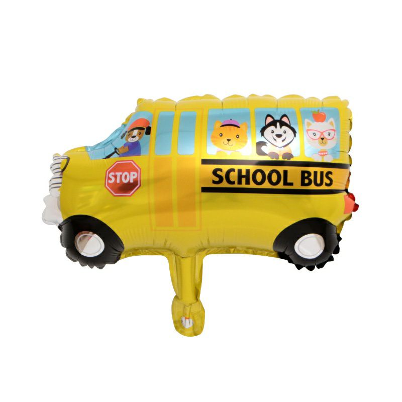 Balon Foil Mini Transportasi Bis sekolah / pesawat terbang / kereta api / kapal selam / mobil pemadam / tank army