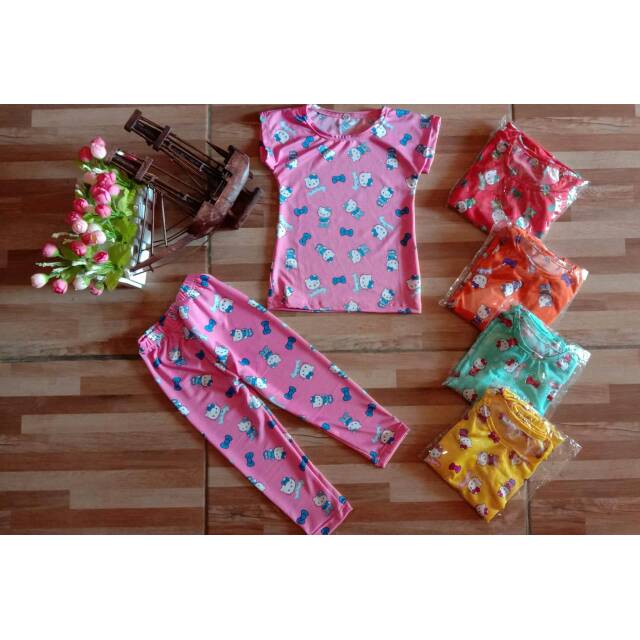 Baju tidur / setelan hello kitty / stelan anak / baju anak