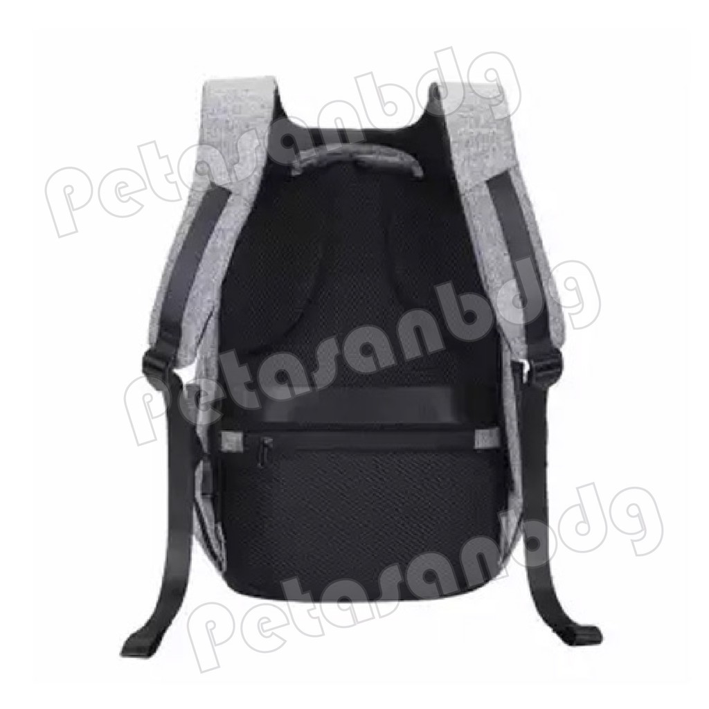 PTS -Tas Ransel Laptop Backpack Tas Ransel Anti Maling With USB Charger Up to 15 inch 13011 Dark Gray