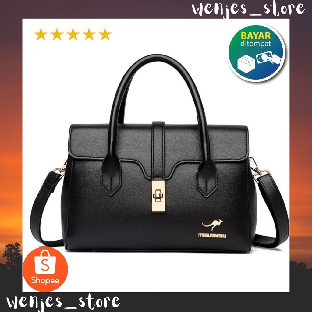 Miniso official Tas wanita Square retro crossbody bag Tas selempang persegi fashion tas bahu tas kon