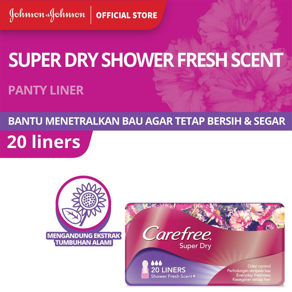 Carefree Super Dry Shower Fresh Scented Panty Liner Pembalut Wanita Bantu Menetralkan Bau 20s