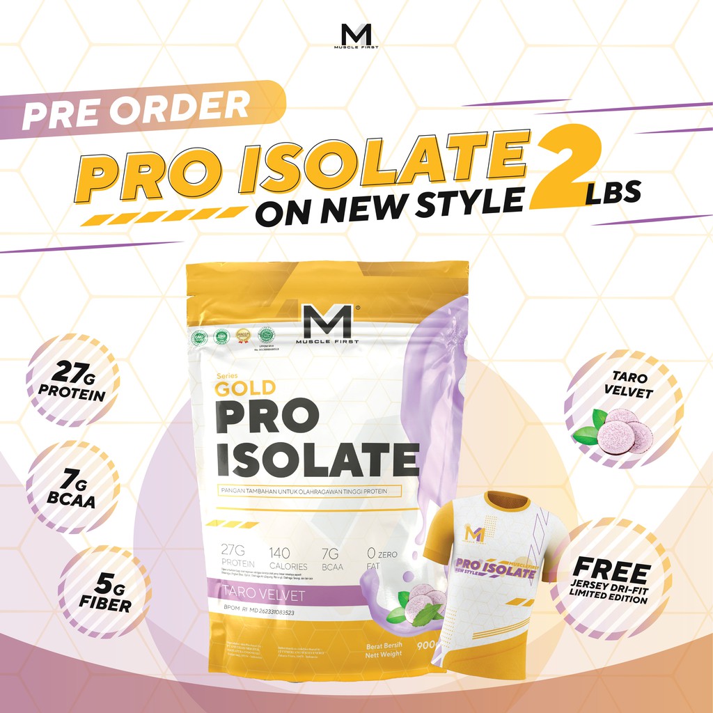 Muscle First Pro Isolate 2lbs / 900 gram Gold Series MuscleFirst m1 Nutrion Whey Protein BPOM HALAL On whey Gold Mutant Whey BPOM HALAL MUI