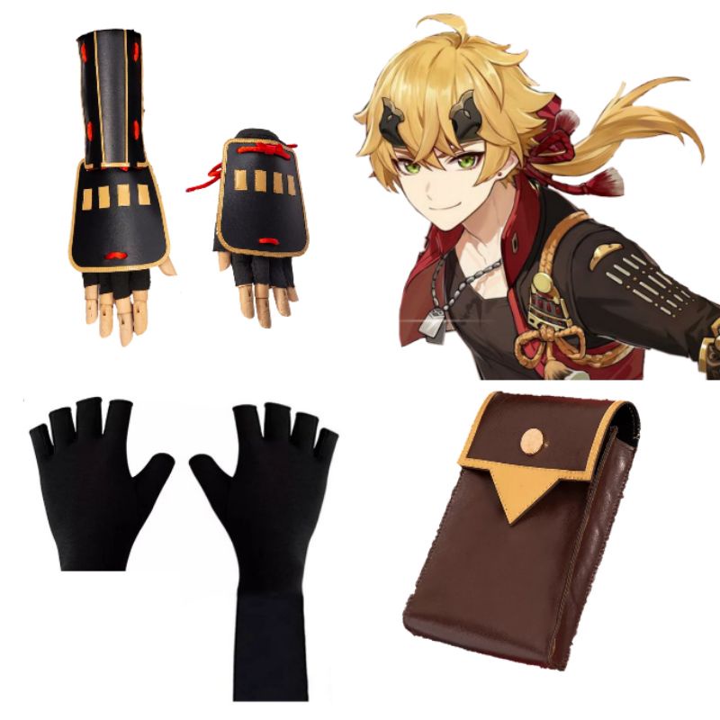 Aksesoris  Tangan Handguard Sarung Tangan Tas Pinggang Thoma Gorou Genshin Impact Cosplay