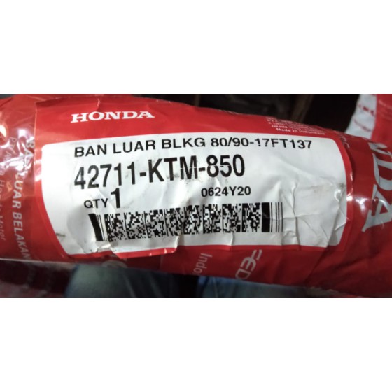 Ban Luar Belakang Honda Federal 80 / 90 Ring 17 KTM Merah TUBE Type