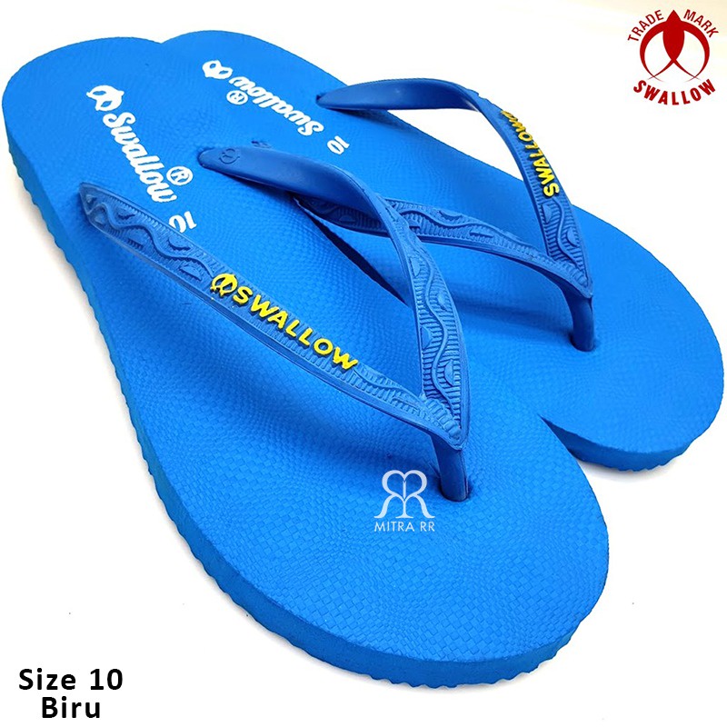 Sandal Jepit Swallow Nice Warna Sendal Karet Asli Wanita / Tali Jepit Sandal Serampat-Biru 10