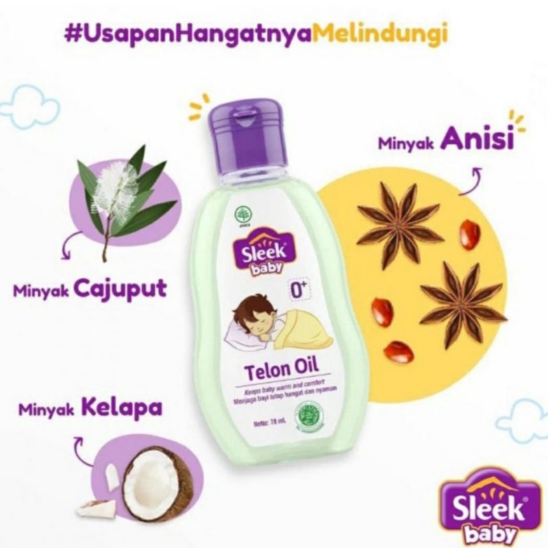 Sleek Baby Telon Oil 70mL - Minyak Telon