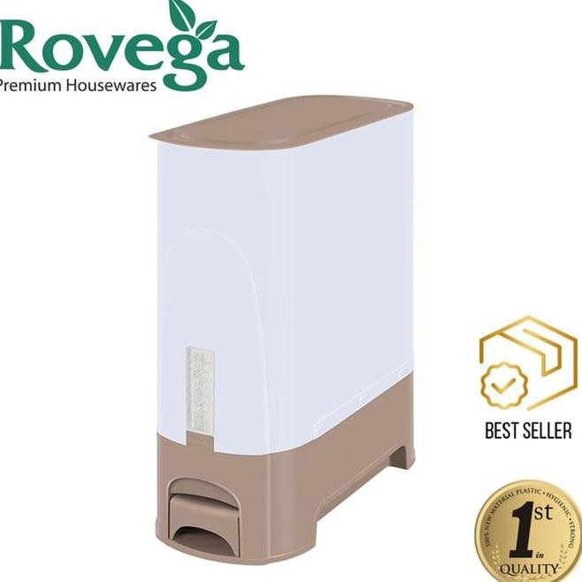 8Zal Rovega Rice Wise Dispenser Container Kotak Box Tempat Beras 10 Kg Exjy