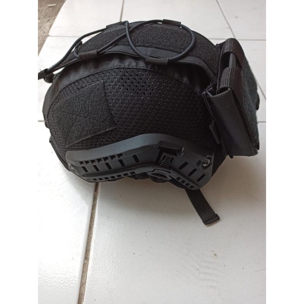 cover helm tactical dan baterry pouch - sarung helm dan  kantong batery helm tactical